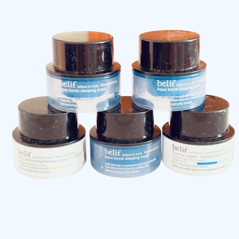 Belif Skincare Set - Blue and White Jars - Moisturizer and sleeping mask